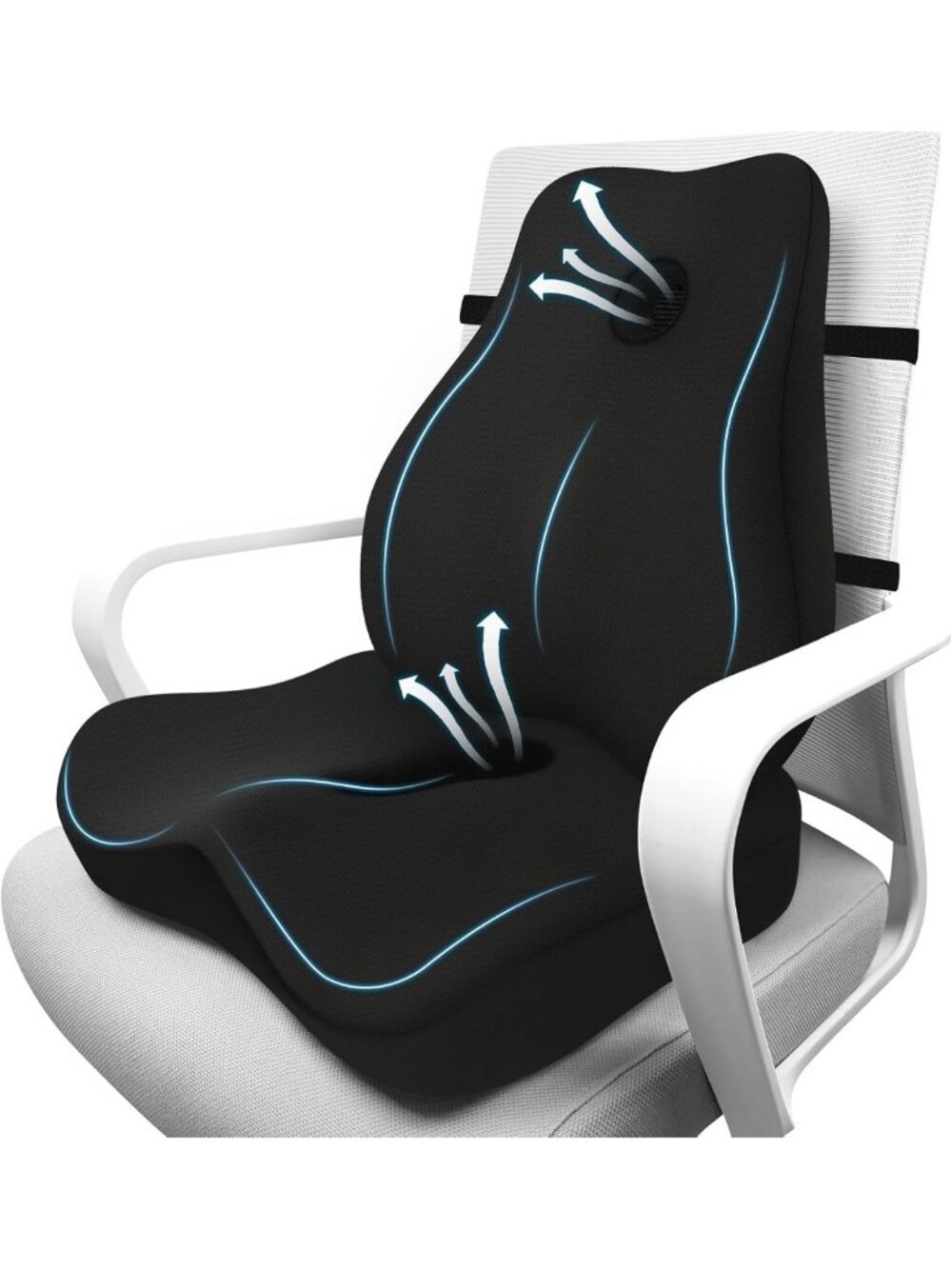 Ergonomic Memory Foam Lumbar Support Pillow & Seat Cushion for Pain Relief
